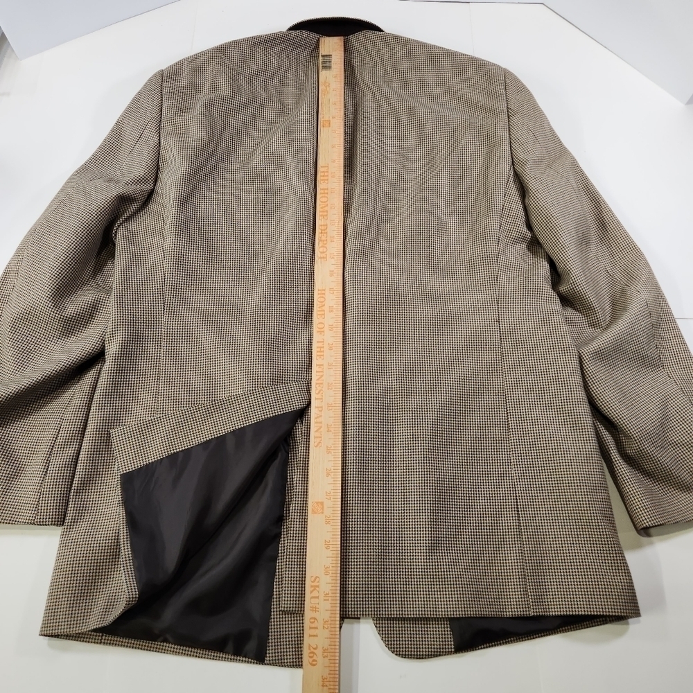 Stafford Essintials Mens Two Button Blazer Brown Sport Coat Suit Jacket Size 44L - Picture 12 of 12